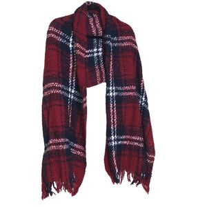 Tartan Plaid 74” Long Wide Scarf/Shawl with Fringe